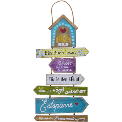 Holzschild Terrassenregeln, Dekoschild, Schild aus Holz, Schild mit Spruch, Wanddeko