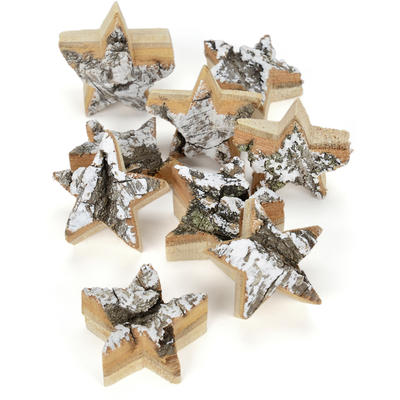Holzstern mit Rinde, Streuartikel, Weihnachtsdeko