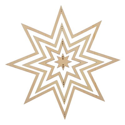 Holzsterne in 3D-Optik, Sterne aus Holz, Dekohnger Stern, Weihnachtsdeko