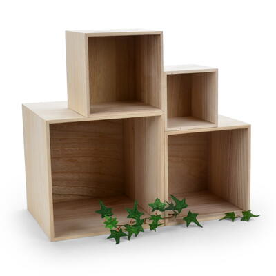 Holzw�rfel-Set, Holzkisten, Kisten aus Holz, Deko-Kisten 