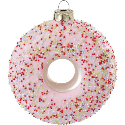 Inge-Glas Christbaumschmuck 'Himbeerdonut ' Weihnachten, Weihnachtsdeko