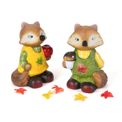 Keramik-Fuchs, Fuchs Fidibus, Herbstdeko, Herbstfigur, Dekofigur Herbst
