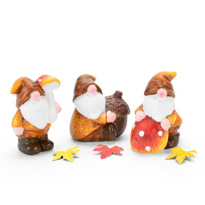 Keramik-Herbstwichtel-Set, Herbstwichtel, Keramik-Wichtel, Dekowichtel, Herbstdeko, Herbstfigur Wichtel