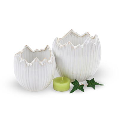 Keramiktopf Eierschale, Eierschalentopf, Topf in Eiform, Eierschale, �bertopf Ei, Osterdeko, Ostern, Osterei