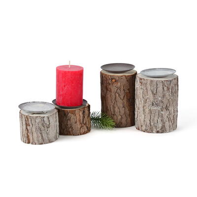 Kerzenhalter Ronita, Holz-Kerzenstnder, Kerzenstnder aus Holz, Naturdeko, Holzdeko