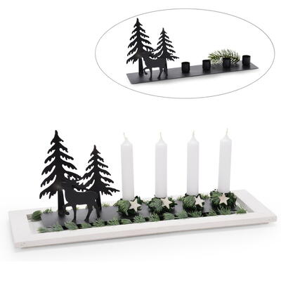 Kerzenhalter Wald, Adventsdeko, Adventkranz, Kerzenstnder, Metall-Kerzenhalter 