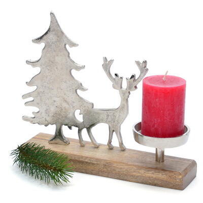 Kerzenhalter Waldstimmung, Weihnachtsdeko, Aufsteller Waldszene, Kerzenständer Weihnachten