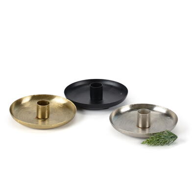 Kerzenhalterschale, Kerzenstnder, Halter fr Spitzkerzen, Kerzenhalter aus Metall, Metall-Kerzenstnder