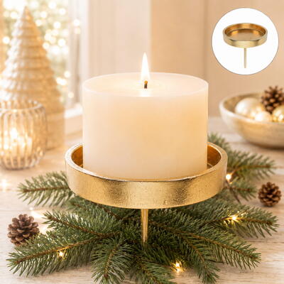 Kerzenstecker gold, Kerzenteller, Kerzenhalter, Kerzenpick, Kerzenhalter zum Stecken 