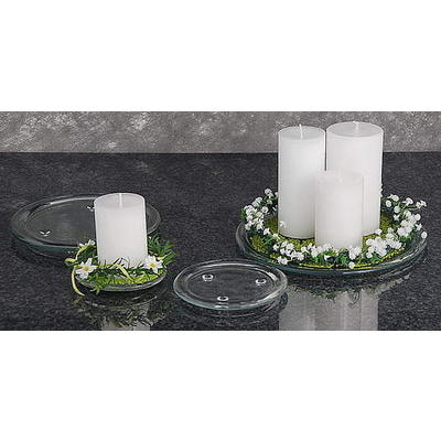 Kerzenteller aus Glas, Glasteller