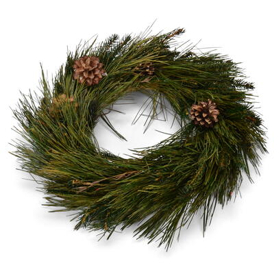 Kiefer-Tannen-Kranz mit Zapfen, Tannenkranz, Adventskranz, Trkranz, Weihnachtsdeko