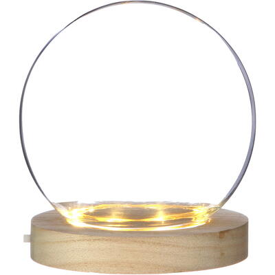 Kugelglas mit LED auf Holzfu