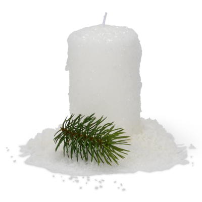 Kugelkerze Schneeball, Kerzen, Weihnachtskerzen, Adventskerzen