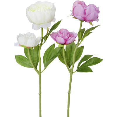Kunstblumen Pfingstrose mit 2 Blüten