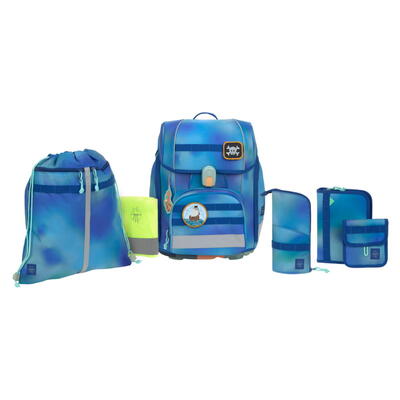 Lssig-Boxy, 7-teilige Schulranzen-Set,  Unique Gradient green/blue