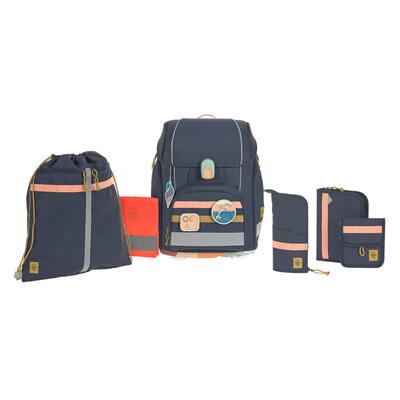 Lssig Boxy, 7-teilige Schulranzen-Set, Unique Ocean dark blue