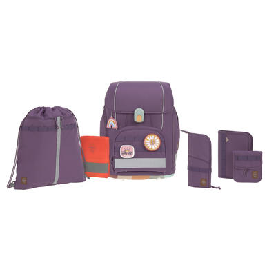Lssig Boxy, 7-teilige Schulranzen-Set, Unique purple