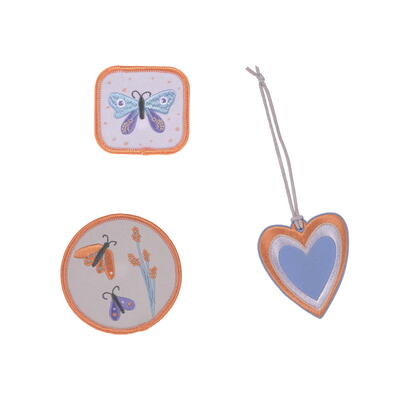 Lssig School Patches-Set, 3-teilig, 2 Patches + 1 Anhnger, Butterfly