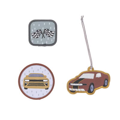 Lssig School Patches-Set, 3-teilig, 2 Patches + 1 Anhnger, Car