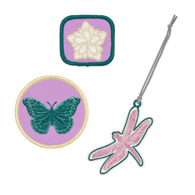 Lssig School Patches-Set, 3-teilig, 2 Patches + 1 Anhnger, Dragonfly