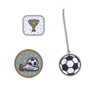 Lssig School Patches-Set, 3-teilig, 2 Patches + 1 Anhnger, Football