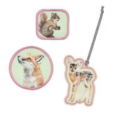 Lssig School Patches-Set, 3-teilig, 2 Patches + 1 Anhnger, Forest