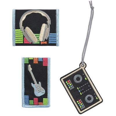 Lssig School Patches-Set, 3-teilig, 2 Patches + 1 Anhnger, Music