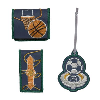Lssig School Patches-Set, 3-teilig, 2 Patches + 1 Anhnger, Sport