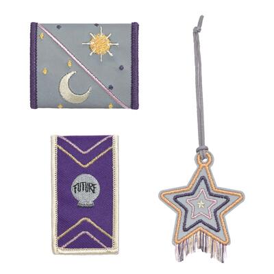 Lssig School Patches-Set, 3-teilig, 2 Patches + 1 Anhnger, Universe purple
