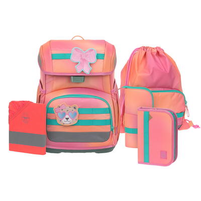 L�ssig, School Set Light Unique, School Set Sunset pink, Schulranzen-Set, Ranzen-Set, School-Set, Schulranzen leicht, ergonomisc