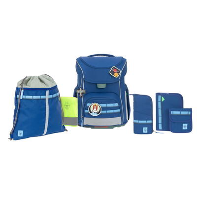 Lssig-Slim, 7-teiliges Schulranzen-Set, Slim Unique dark blue