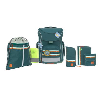 Lssig-Slim, 7-teiliges Schulranzen-Set, Slim Unique dark green