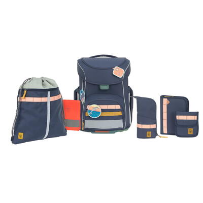 Lssig-Slim, 7-teiliges Schulranzen-Set, Slim Unique navy