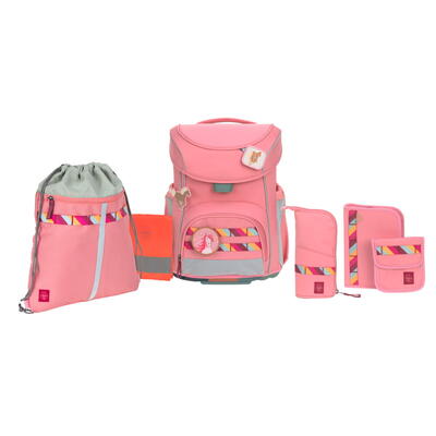 Lssig-Slim, 7-teiliges Schulranzen-Set, Slim Unique pink