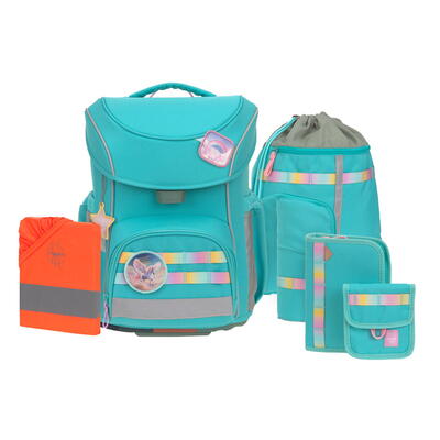 L�ssig-Slim, 7-teiliges Schulranzen-Set, Slim Unique turquoise