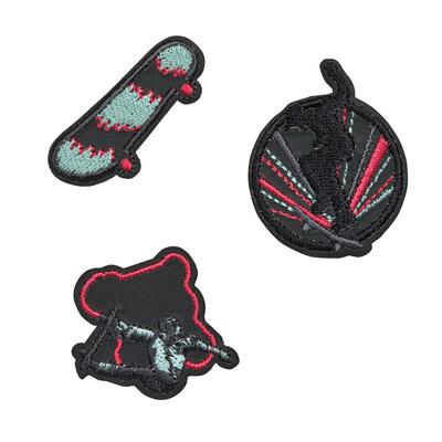 Lssig Textil Sticker-Set, 3-teilig, Skater