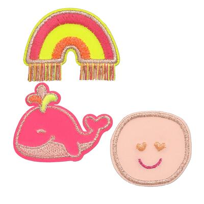 Lssig Textil Sticker-Set, 3-teilig, Whale Pink