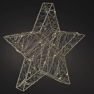 LED Drahtstern silber, Lichterdeko, LED-Stern, Weihnachtsdeko, Stern