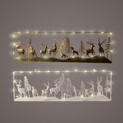 LED-Hnger Waldmotiv, Dekohnger beleuchtet, LED-Bild, Wanddeko, Winterdeko, Weihnachtsdeko