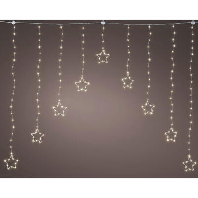 LED Lichtervorhang Sterne, LED-Lichtervorhang, Lichterkette, LED-Beleuchtung, Weihnachtsbeleuchtung, Weihnachtsdeko