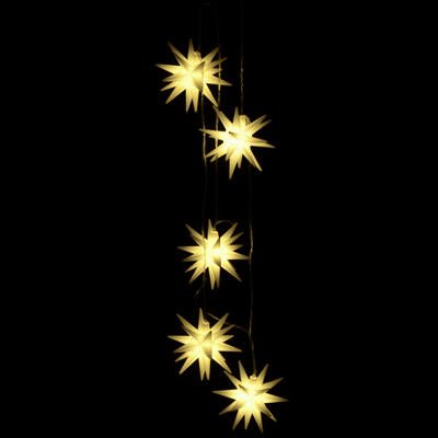 LED Sternenlichterkette, Sternengirlande LED, Dekosterne beleuchtet, Lichterkette, Weihnachtsbeleuchtung, Weihnachtsdeko