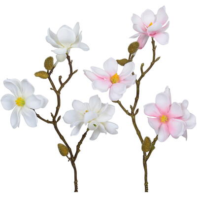 Magnolien-Zweig, Magnolie, Seidenblume, Kunstblume, Frühlingsdeko, Frühlingsblüher künstlich