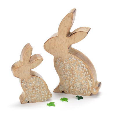 Mangoholz-Hase, Hase, Holzhase, Osterhase, Osterdeko