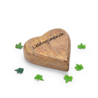 Mangoholz-Herz Lieblingsmensch, Deko-Herz, Holzherz, Holz-Herz