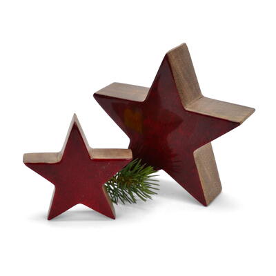 Mangoholzstern Lack, Stern, Tischdeko, Holzstern, Weihnachtsdeko