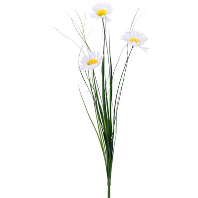 Margerite mit Gras, Kunstblume, knstliche Margerite, Seidenblume