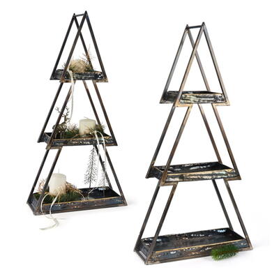 Metall-Baumregal, Regal aus Metall, Baum aus Metall, Dekobaum, Dekotanne,Tanne aus Metall, Metall-Etagere Tanne, Weihnachtsdeko