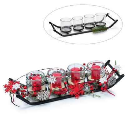 Metall-Kerzenhalter rechteckig, Metall-Kerzenst�nder, Kerzenhalter aus Metall, Adventskranz, Advent, Kerzenst�nder Metall