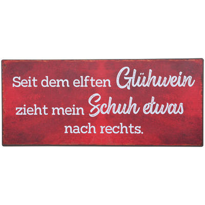 Metall-Schild - Seit dem elften Glhwein..., Blechschild, Schild mit Spruch, Wand- und Trdeko, Weihnachten