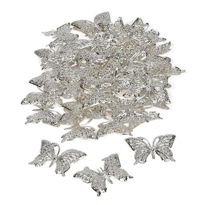 Metall-Schmetterlinge silber, Deko-Schmetterling, Streudeko Schmetterling, Frhlingsdeko